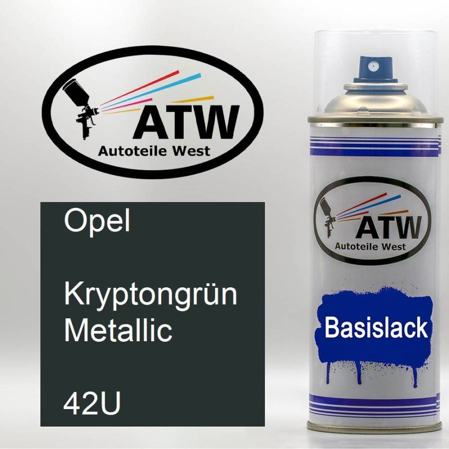 Opel, Kryptongrün Metallic, 42U: 400ml Sprühdose, von ATW Autoteile West.